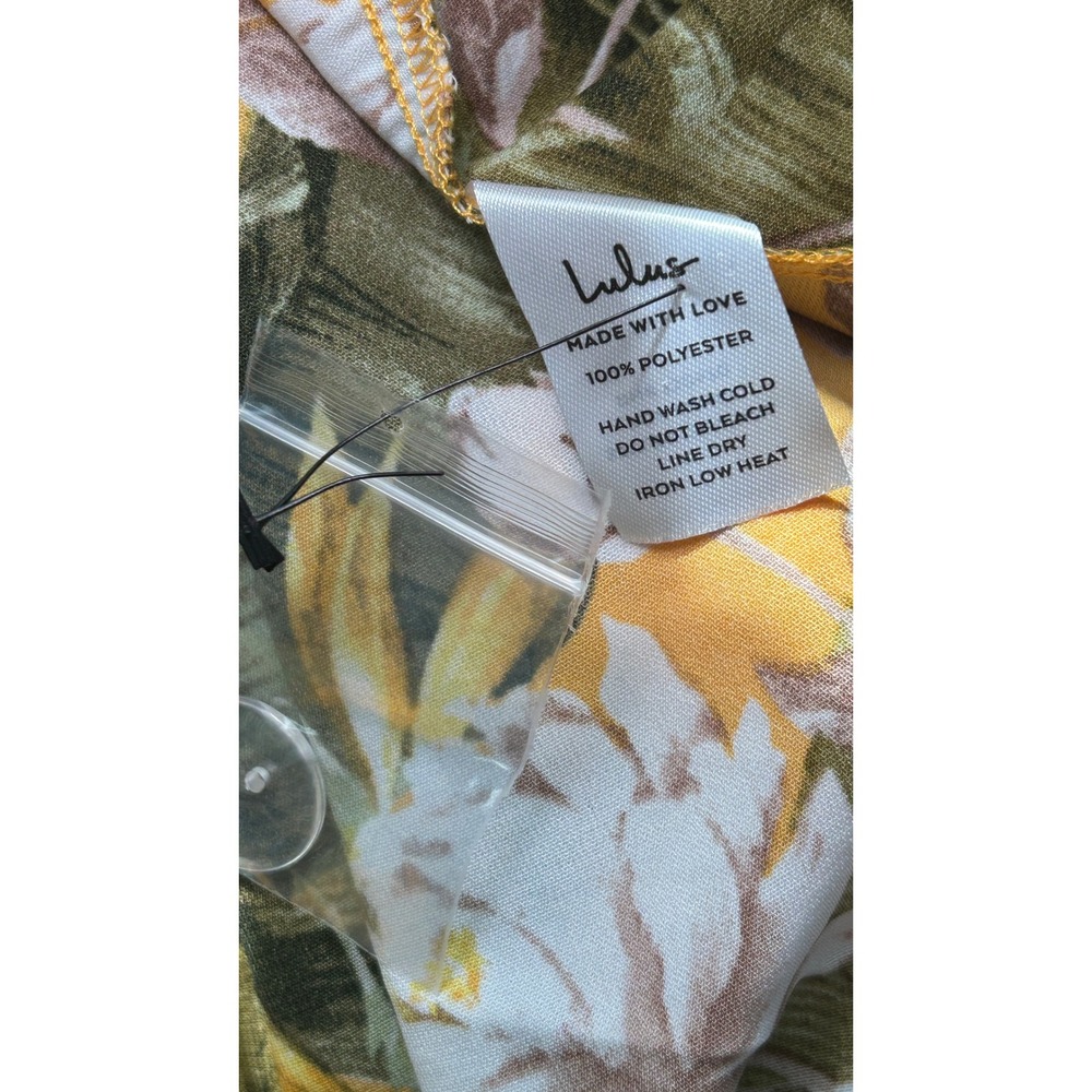 Lulus Away to the Islands Small NWT Marigold Tropical Print‎ Wrap Maxi Skirt - Picture 9 of 10